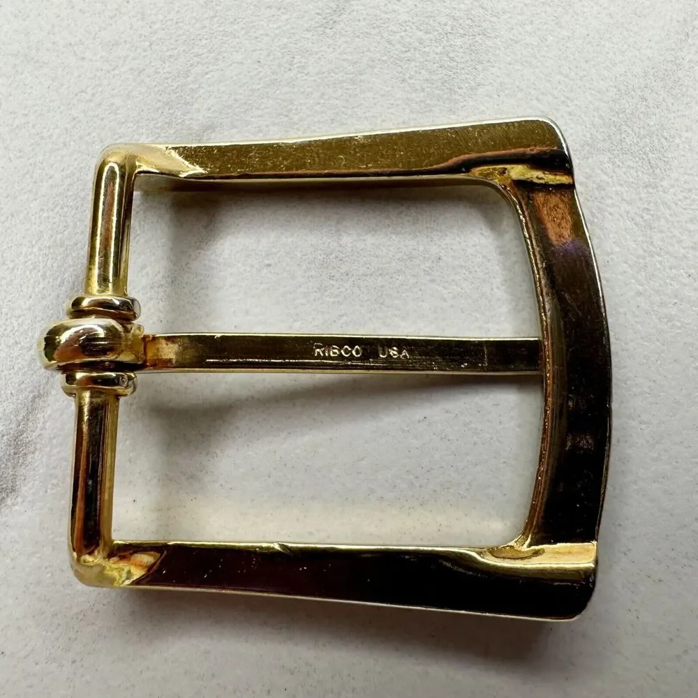 Ribco Vintage Gold Tone Simple Basic Belt Buckle Made in USA